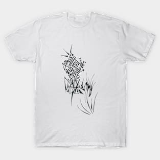 Flower Unique Black White Abstract Art T-Shirt